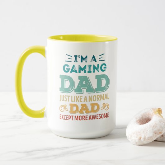 Geweldige game pa Fathers Day Funny Gift Mok (Met donut)