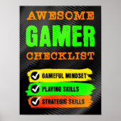 Geweldige Gamer Checklist Gaming Poster (Voorkant)