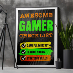 Geweldige Gamer Checklist Gaming Poster