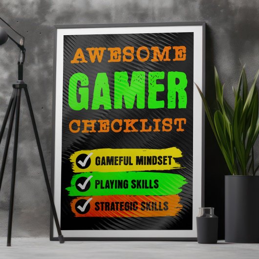 Geweldige Gamer Checklist Gaming Poster
