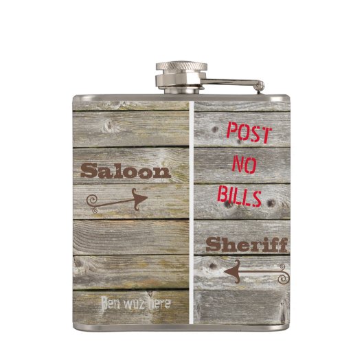 Geweldige Gast Westerne Geëvenaarde maatkolf Heupfles (Achterkant)