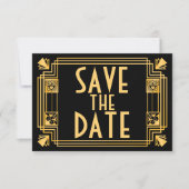 Geweldige Gatsby 1920s Art Deco Wedding Save the D Save The Date (Voorkant)