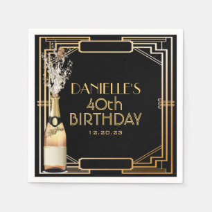 Geweldige Gatsby Art Deco Birthday - persoonlijke  Servet