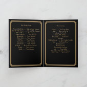 Geweldige Gatsby Art Deco Black Gold Wedding Progr Programma (Binnen)