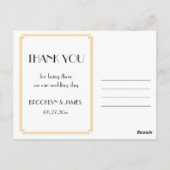 Geweldige Gatsby Art Deco Black Weddenschap Hartel Briefkaart (Achterkant)