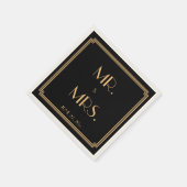 Geweldige Gatsby Art Deco Black Wedding Napkins Servetten (Hoek)