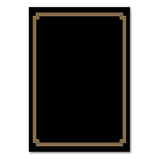 Geweldige Gatsby Art Deco Black Wedding Place Card Kaart (Achterkant)