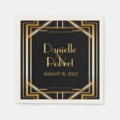 Geweldige Gatsby Art Deco bruiloft gepersonaliseer Servetten (Voorkant)