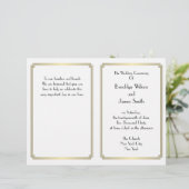 Geweldige Gatsby Art Deco Gold White Wedding Progr (Staand voorkant)