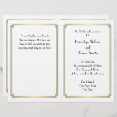 Geweldige Gatsby Art Deco Gold White Wedding Progr (Voorkant / Achterkant)