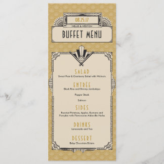 Geweldige Gatsby Art Deco Menu Kaarten