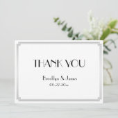 Geweldige Gatsby Art Deco Silver Weddenschap Harte Bedankkaart (Staand voorkant)