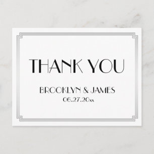 Geweldige Gatsby Art Deco Silver Weddenschap Harte Briefkaart