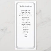 Geweldige Gatsby Art Deco Silver Wedding Programma Programmakaart (Achterkant)