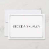 Geweldige Gatsby Art Deco Silver Wedding RSVP-Kaar RSVP Kaartje (Achterkant)