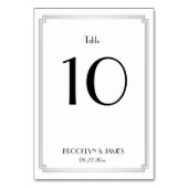 Geweldige Gatsby Art Deco Silver Wedding Table Num Kaart (Voorkant)