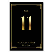 Geweldige Gatsby Art Deco Table Number 11 Gold Bla Kaart (Voorkant)