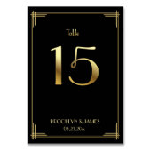Geweldige Gatsby Art Deco Table Number 15 Gold Bla Kaart (Achterkant)