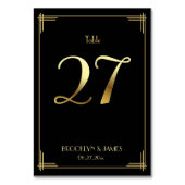 Geweldige Gatsby Art Deco Table Number 27 Gold Bla Kaart (Voorkant)