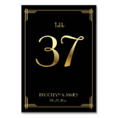 Geweldige Gatsby Art Deco Table Number 37 Gold Bla Kaart (Achterkant)