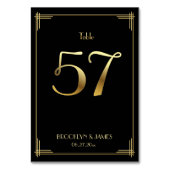 Geweldige Gatsby Art Deco Table Number 57 Gold Bla Kaart (Achterkant)