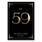 Geweldige Gatsby Art Deco Table Number 59 Gold Bla Kaart (Voorkant)