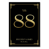 Geweldige Gatsby Art Deco Table Number 88 Gold Bla Kaart (Achterkant)