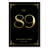 Geweldige Gatsby Art Deco Table Number 89 Gold Bla Kaart (Voorkant)
