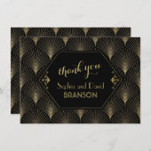 Geweldige Gatsby  Art Deco Wedding DANK JE Bedankkaart (Voorkant / Achterkant)