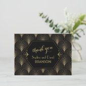 Geweldige Gatsby  Art Deco Wedding DANK JE Bedankkaart (Staand voorkant)