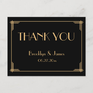 Geweldige Gatsby Art Deco Wedding Hartelijk dank,  Briefkaart