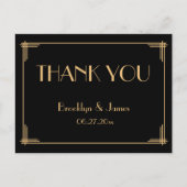 Geweldige Gatsby Art Deco Wedding Hartelijk dank,  Briefkaart (Voorkant)