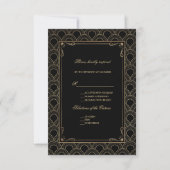 Geweldige Gatsby  Art Deco Wedding RSVP (Voorkant)