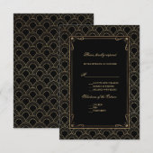 Geweldige Gatsby  Art Deco Wedding RSVP (Voorkant / Achterkant)