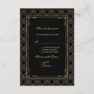 Geweldige Gatsby  Art Deco Wedding RSVP Kaartje