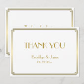 Geweldige Gatsby Art Deco White Weddenschap Hartel Bedankkaart (Voorkant / Achterkant)