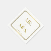 Geweldige Gatsby Art Deco White Wedding Napkins Servet (Hoek)
