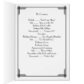 Geweldige Gatsby Black Art Deco Wedding Programma' (Binnen (Rechts))