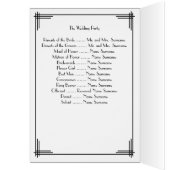 Geweldige Gatsby Black Art Deco Wedding Programma' (Binnen (Links))