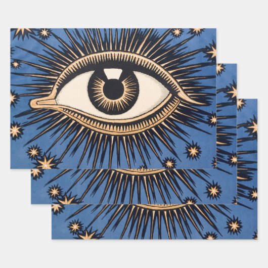 Geweldige Gatsby Blue Eye Evil Eye Artwork-ontkopp Inpakpapier Vel (Set)