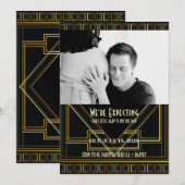  geweldige gatsby Foto Zwangerschapsaankondiging Aankondiging (Voorkant / Achterkant)