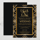 Geweldige Gatsby geïnspireerd Art Deco Wedding Kaart (Voorkant / Achterkant)