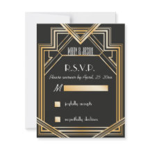 Geweldige Gatsby geïnspireerde RSVP-kaart