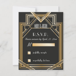 Geweldige Gatsby geïnspireerde RSVP-kaart RSVP Kaartje