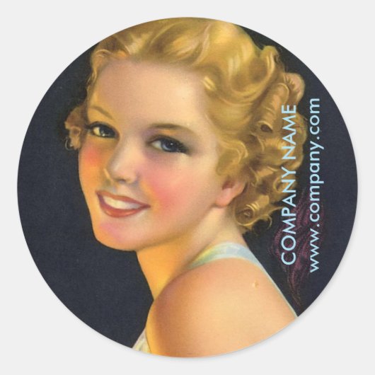 geweldige gatsby girl make keup hair stylist fotog ronde sticker (Voorkant)