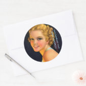 geweldige gatsby girl make keup hair stylist fotog ronde sticker (Envelop)