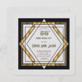 Geweldige Gatsby Gold White Art Deco 50th Birthday Kaart (Voorkant / Achterkant)