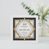 Geweldige Gatsby Gold White Art Deco 50th Birthday Kaart (Staand voorkant)