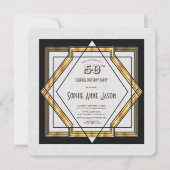 Geweldige Gatsby Gold White Art Deco 50th Birthday Kaart (Voorkant)
