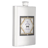 Geweldige Gatsby Gold White Art Deco de BESTE MAN Heupfles (Rechts)